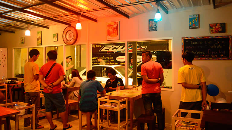 Inside the tuning cafe at RPT ECU Thailand